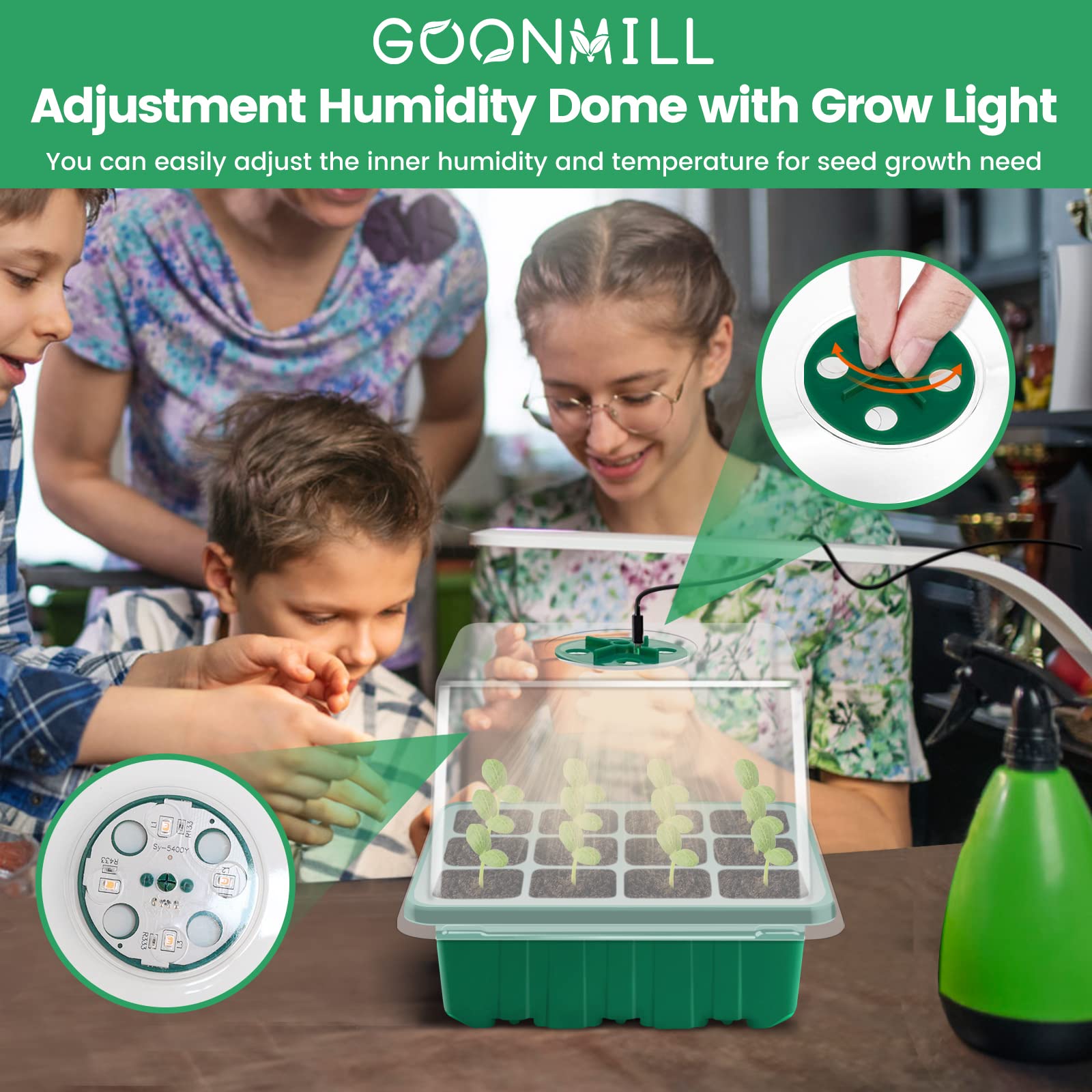 GOONMILL humidity dome maintaining moisture during early growth