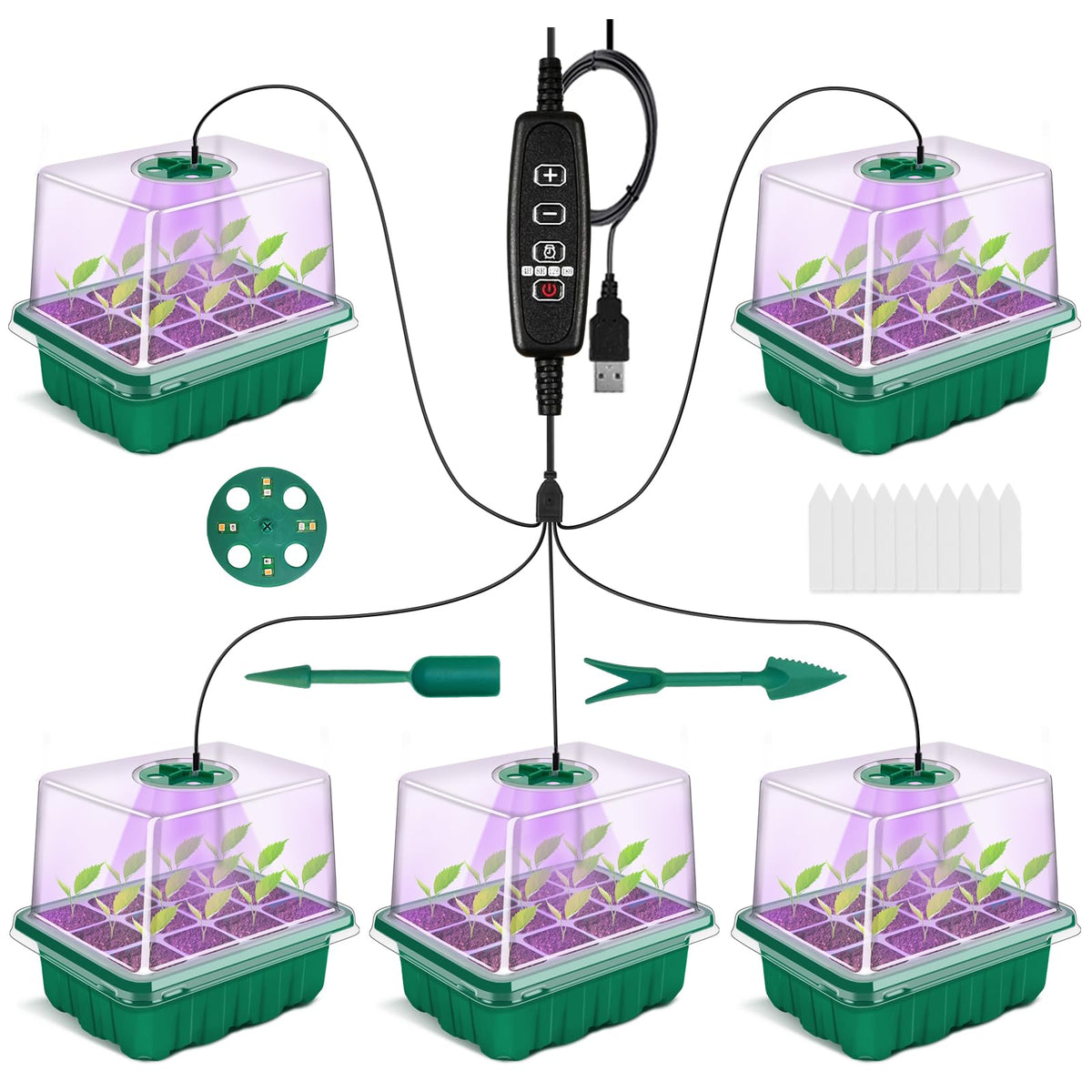 Goonmill seed starter tray with timed grow light for consistent seedling growth.