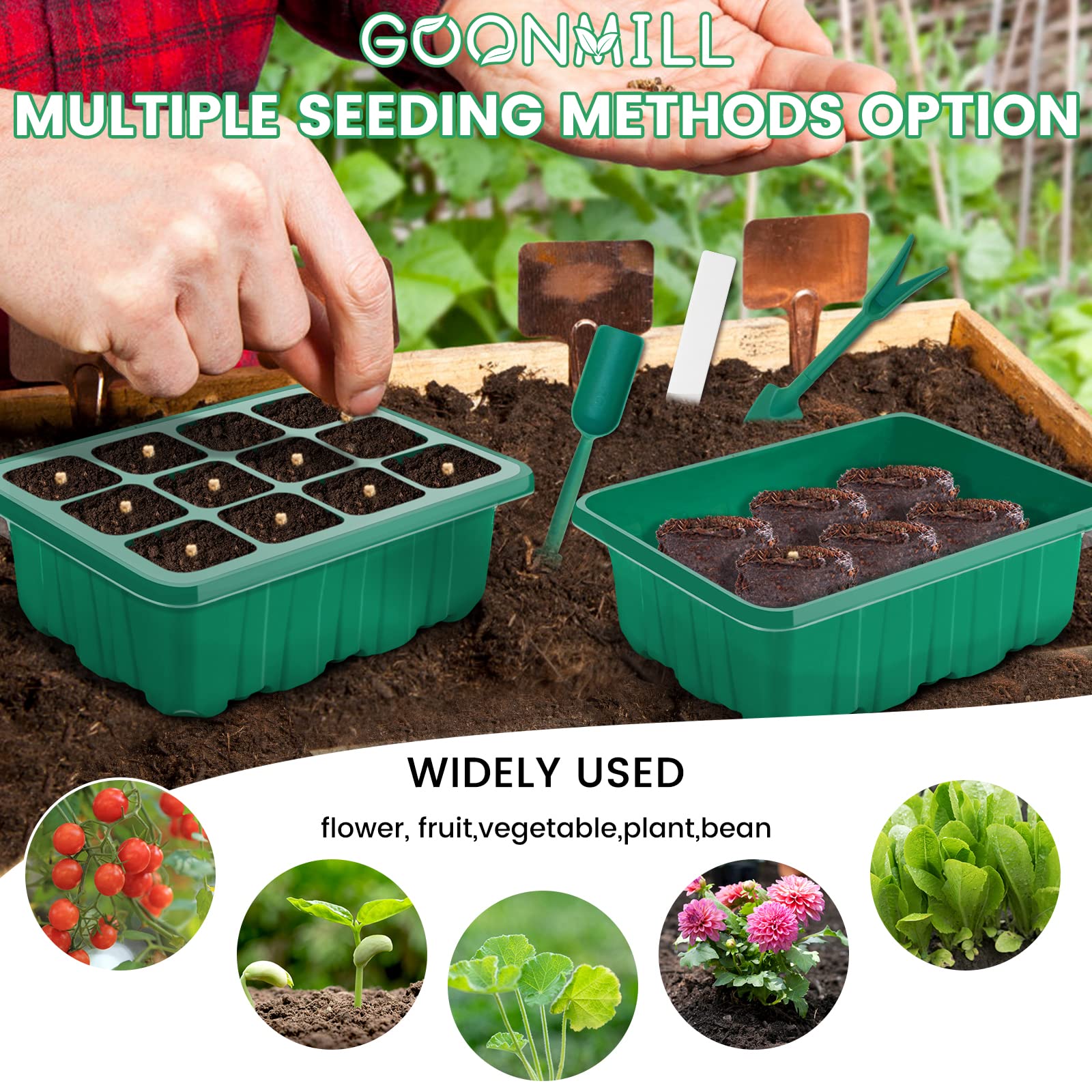 GOONMILL seedling propagator with LED grow light in use