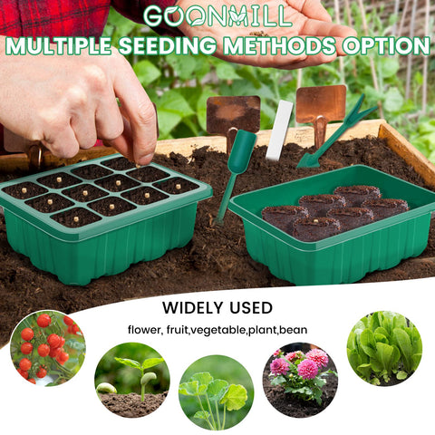 GOONMILL seedling propagator with LED grow light in use