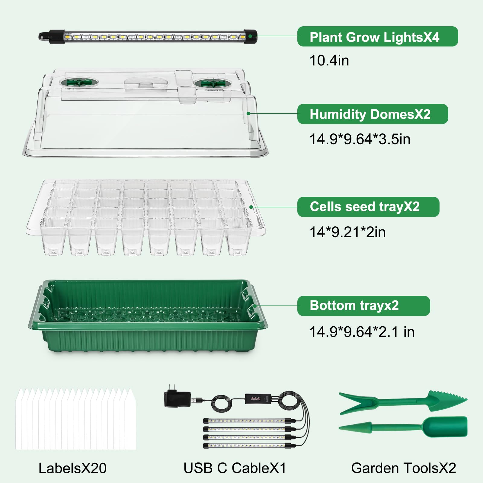 GOONMILL timed grow light panel delivers full-spectrum illumination and adjustable settings for healthy seedling growth.