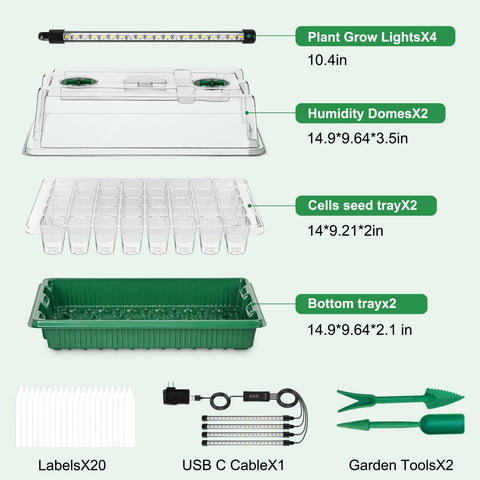 GOONMILL timed grow light panel delivers full-spectrum illumination and adjustable settings for healthy seedling growth.