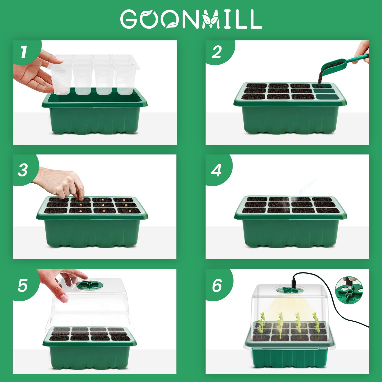 GOONMILL transparent dome over cells shows growth progress