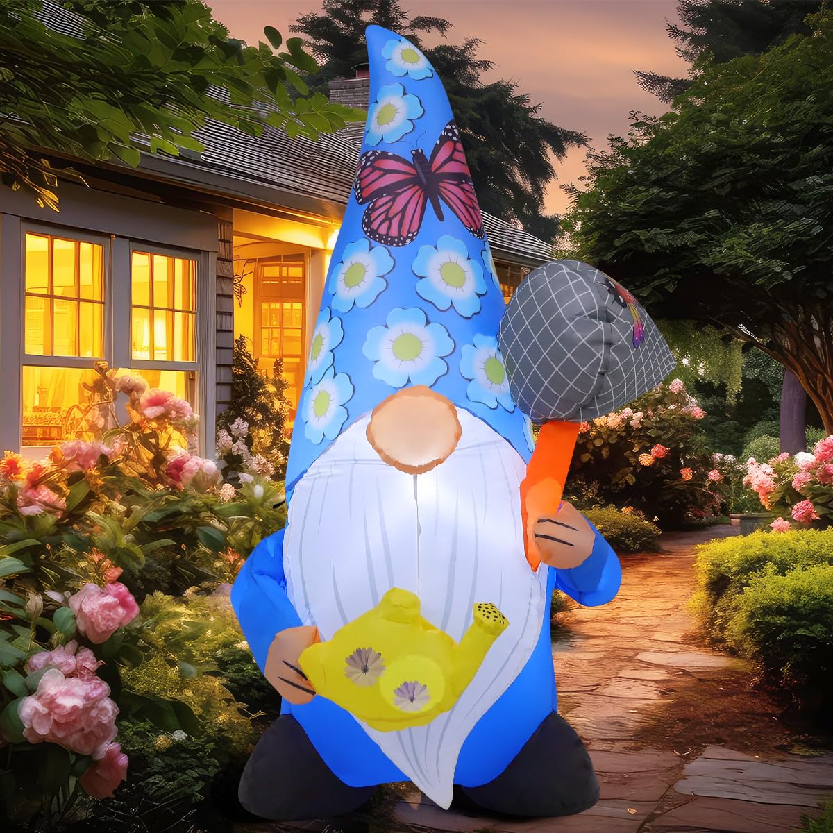GOOSH easy-setup inflatable gnome kit with stakes and storage bag
