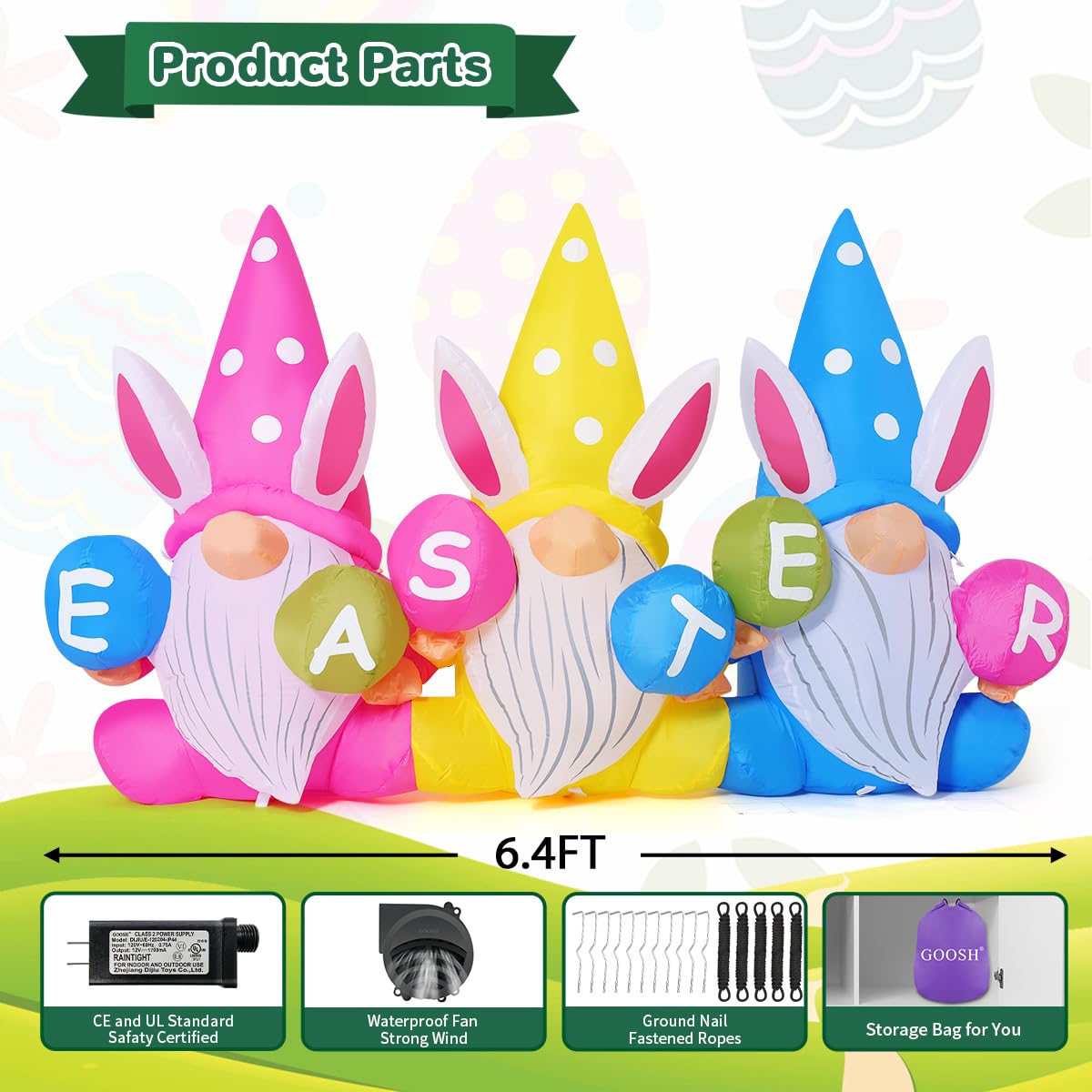 GOOSH LED Easter yard display for cozy evening ambiance