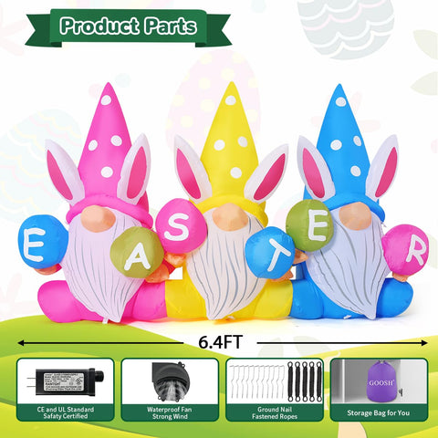 GOOSH LED Easter yard display for cozy evening ambiance