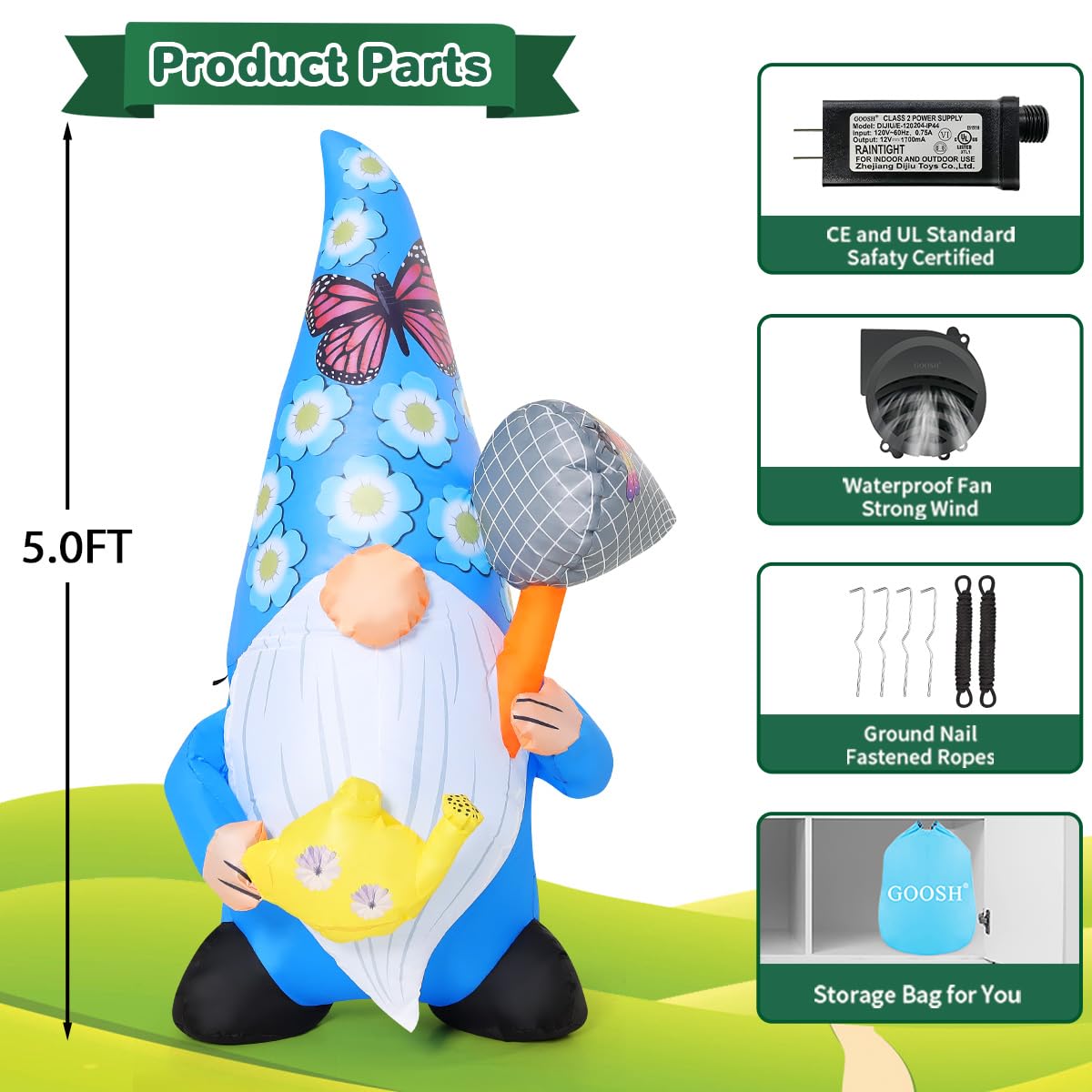 GOOSH storage bag keeps GOOSH gnome decor neatly packed for next season