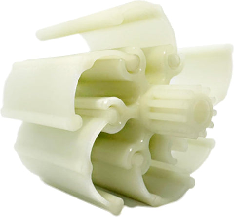 Goosuroo PVXH038SA turbine hub detail showing durable polymer for longer life.