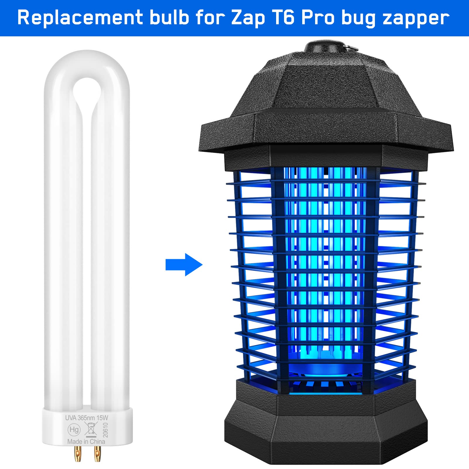 GOOTOP K15 bug zapper replacement bulb for outdoor use.