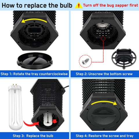 GOOTOP X3 bug zapper replacement bulb with twin-tube design.