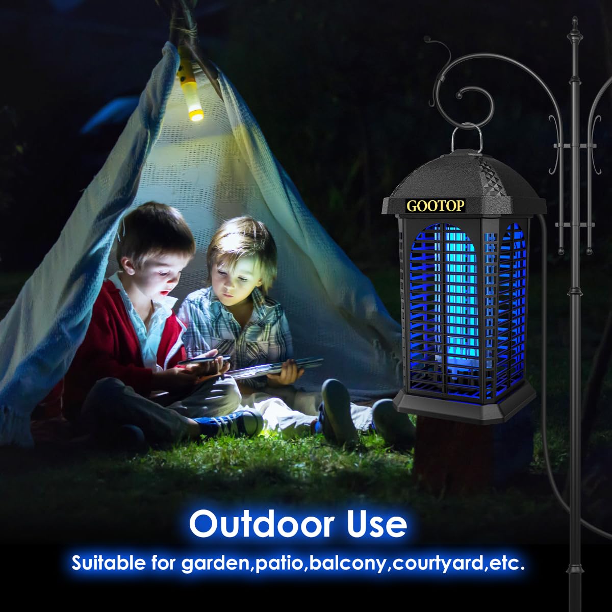 GOOTOP bug zapper outdoor removable tray for easy cleaning