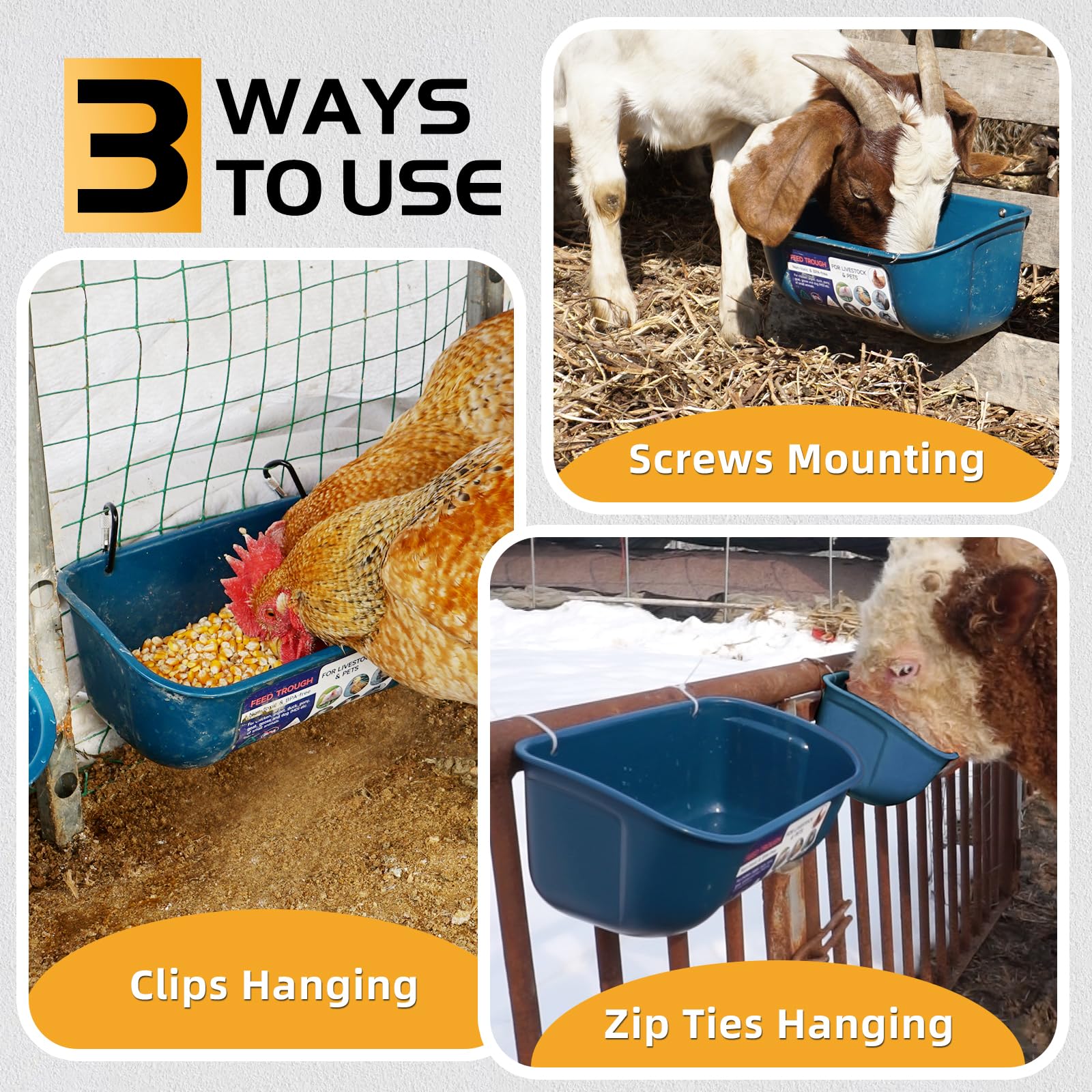 Goovilla 5-quart capacity trough ready for group feeding.