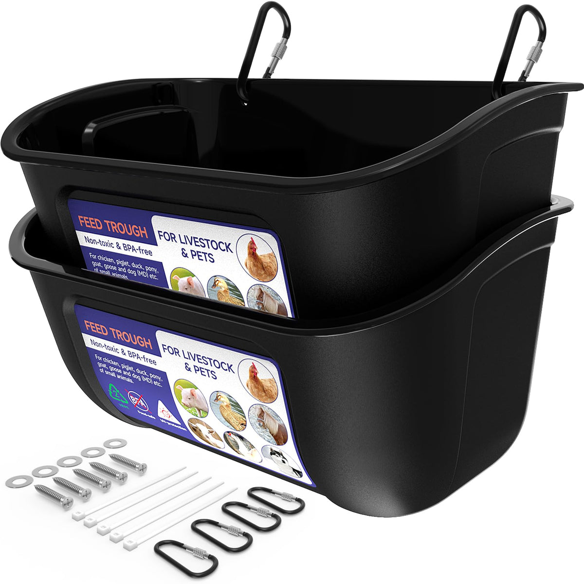 Goovilla chicken feeder waterer 5qt hanging design for tidy elevated feeding