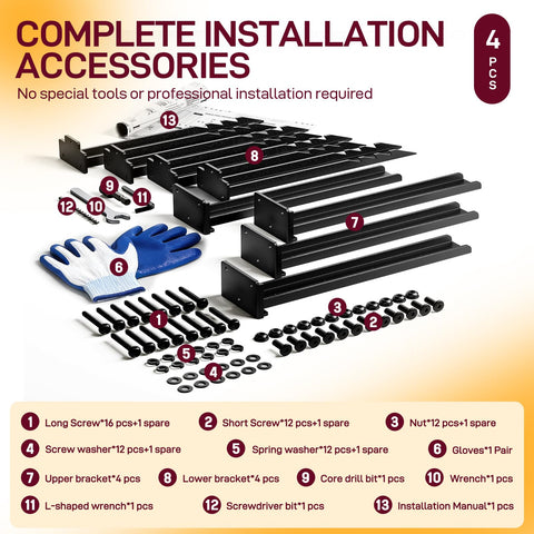 Goovilla complete kit with screws, wrench, and gloves.