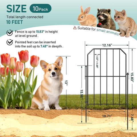 Goovilla garden fence 10-panel set arranged along a border.