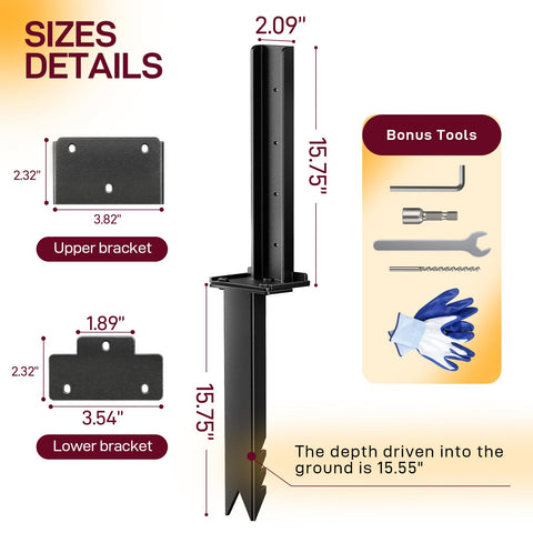 Goovilla heavy-duty fence post anchor stakes showcase robust steel construction.