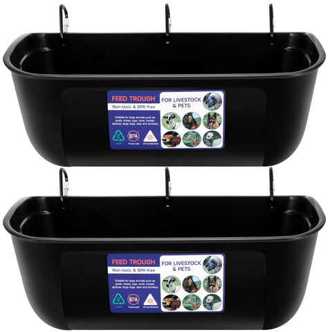 Goovilla large feed trough with hanging clip for easy barn placement.
