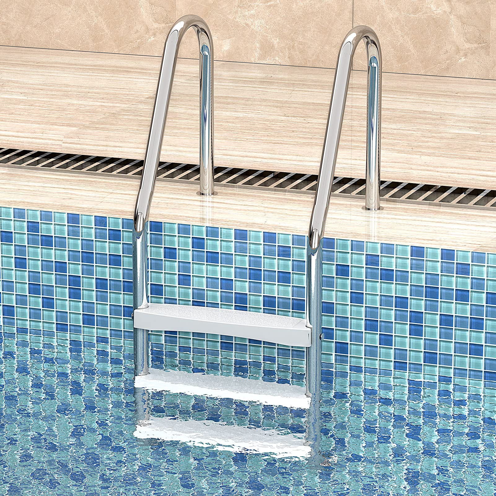 Goovilla ladder steps include six stainless steel bolts and nuts for rust-resistant install