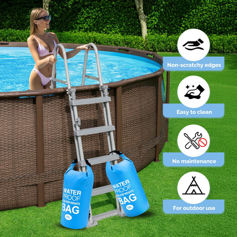 Goovilla pool ladder weights adjustable straps enable versatile on-the-go use.