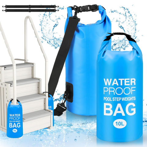 Goovilla pool ladder weights front view stabilize above-ground pool steps for steady footing.
