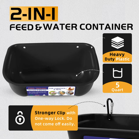 Goovilla poultry feeder 5qt screw-in fence setup keeps feed organized