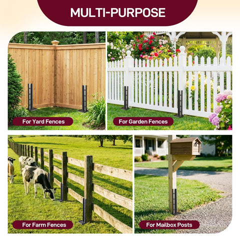 Goovilla versatile fence-post support for residential and commercial use.