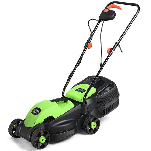 Goplus lawn mower with 30L bag for quick yard cleanup.