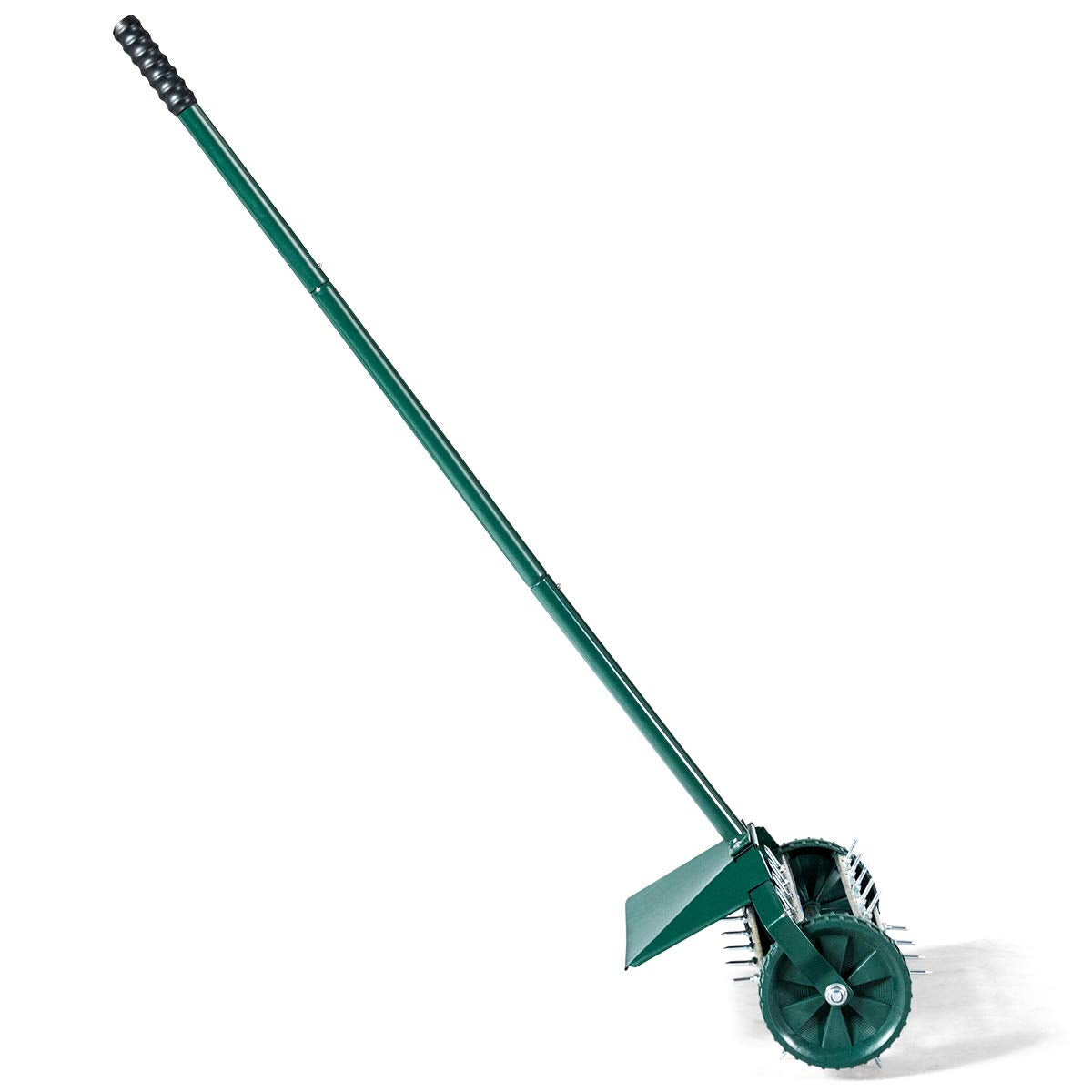 Goplus lightweight design improves maneuverability on uneven turf.