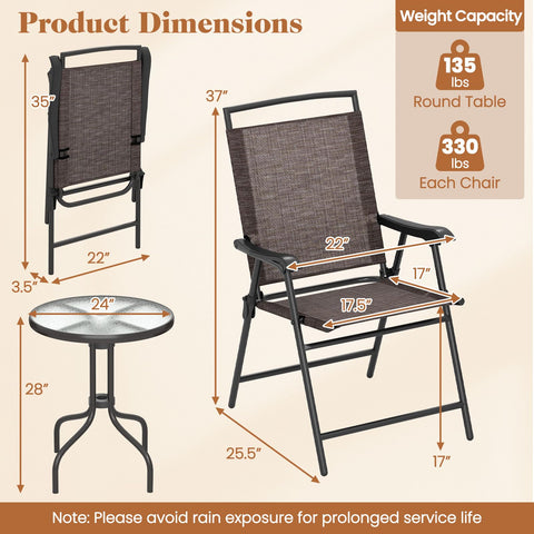 Goplus compact design blends with any patio, freeing space.