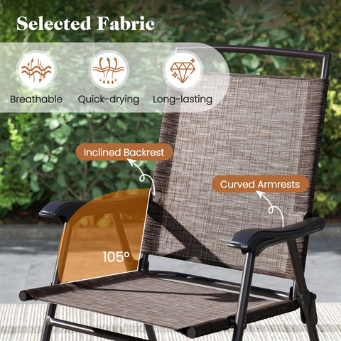 Goplus powder-coated steel frames resist rust for outdoor use.