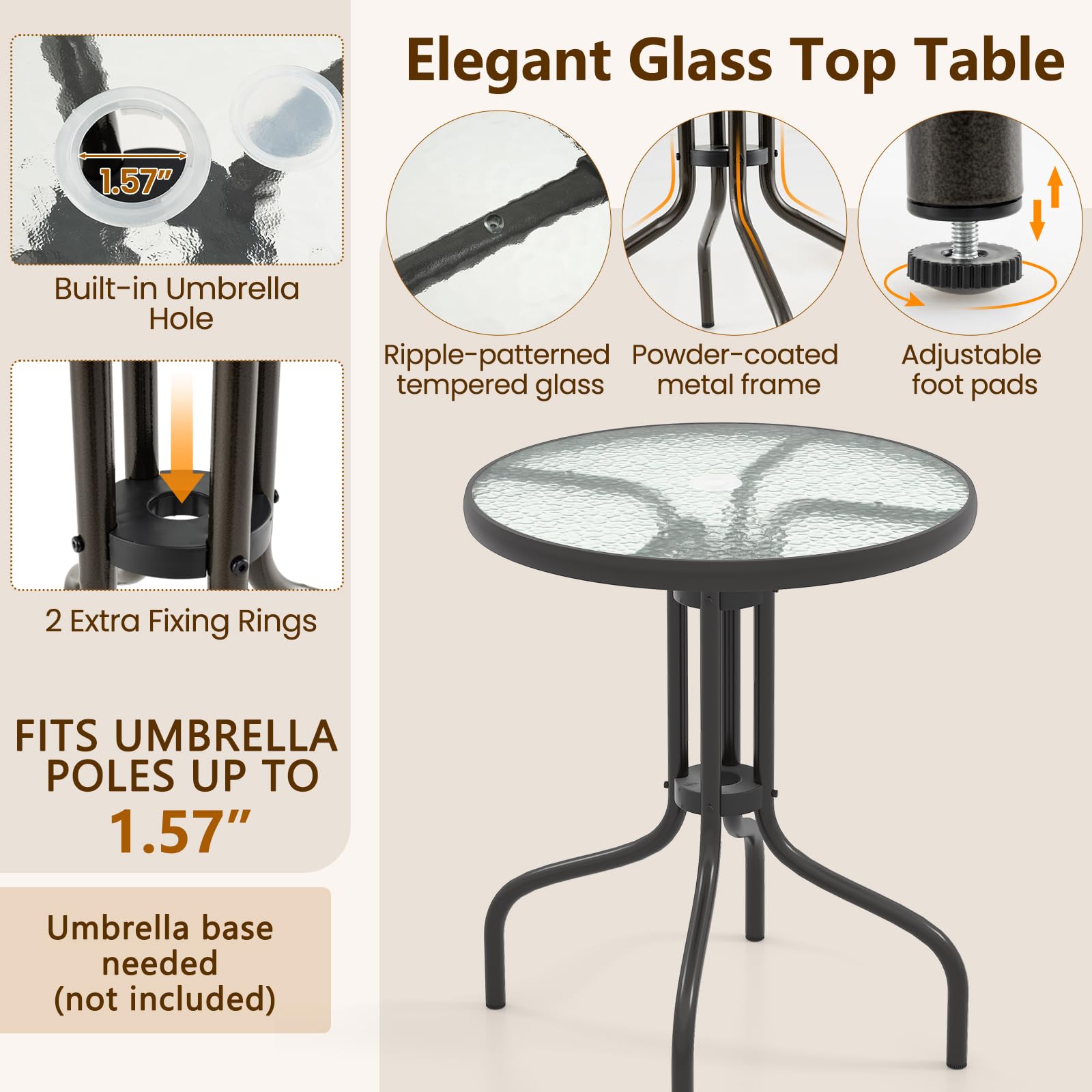 Goplus outdoor dining set shown on porch for casual meals.