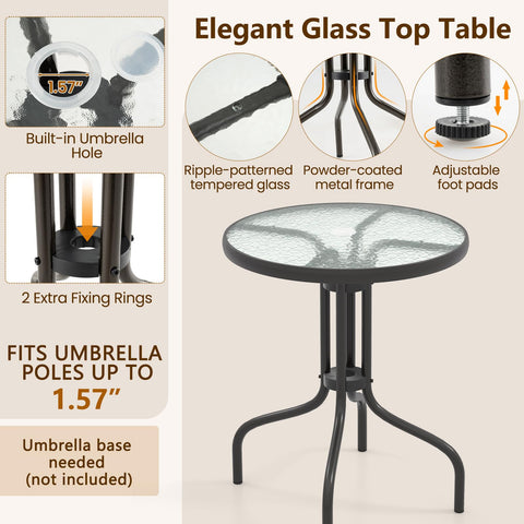 Goplus outdoor dining set shown on porch for casual meals.