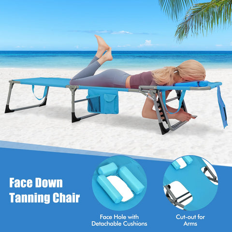 Goplus tanning chair supports up to 330 lbs for sturdy outdoor lounging.