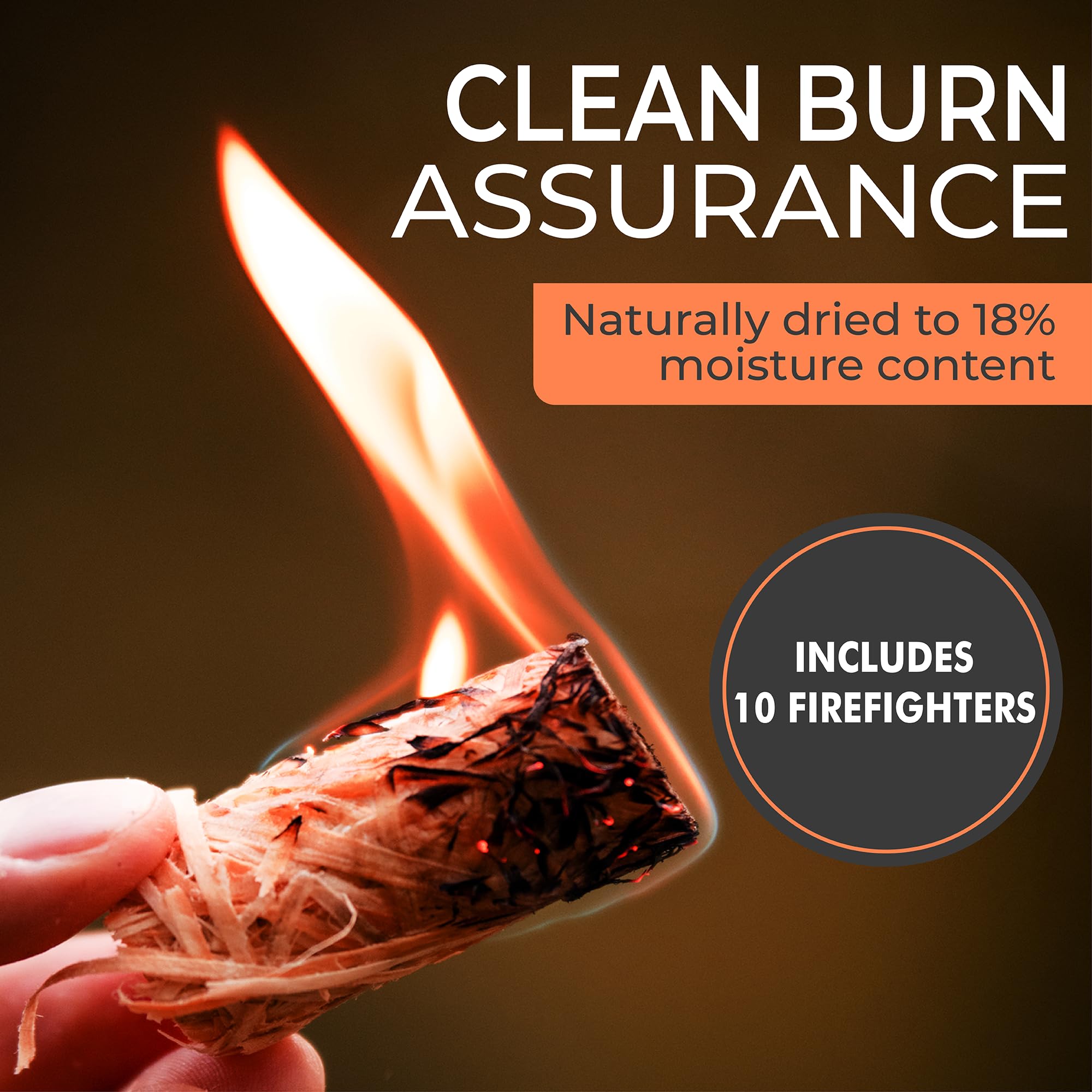Goppli natural fire starters ignite quickly for easy lighting.