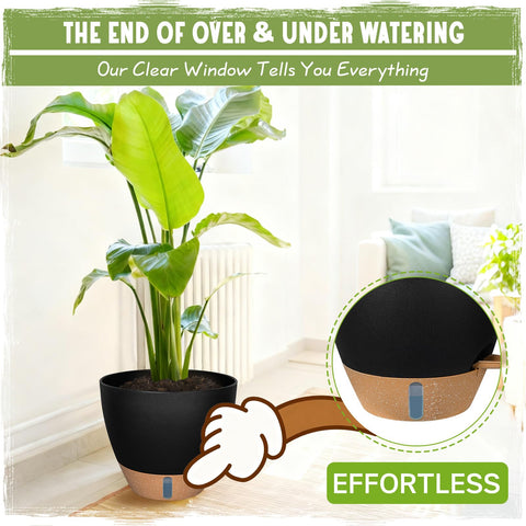 Goproauto 12-inch planter for large plants and striking indoor decor.