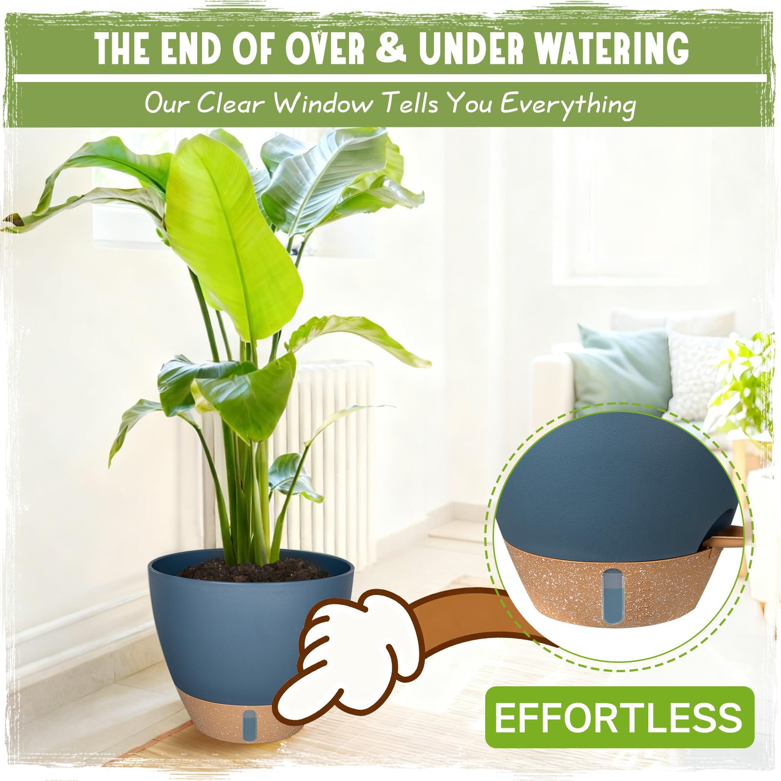 Goproauto 6-inch pot ideal for herbs with smart wick.