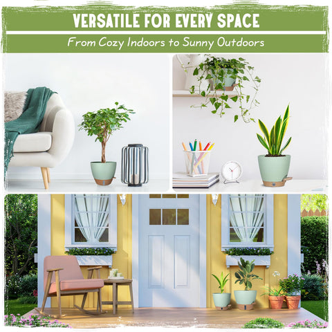 Goproauto tabletop-friendly 8 inch pot for compact spaces and desk plants.