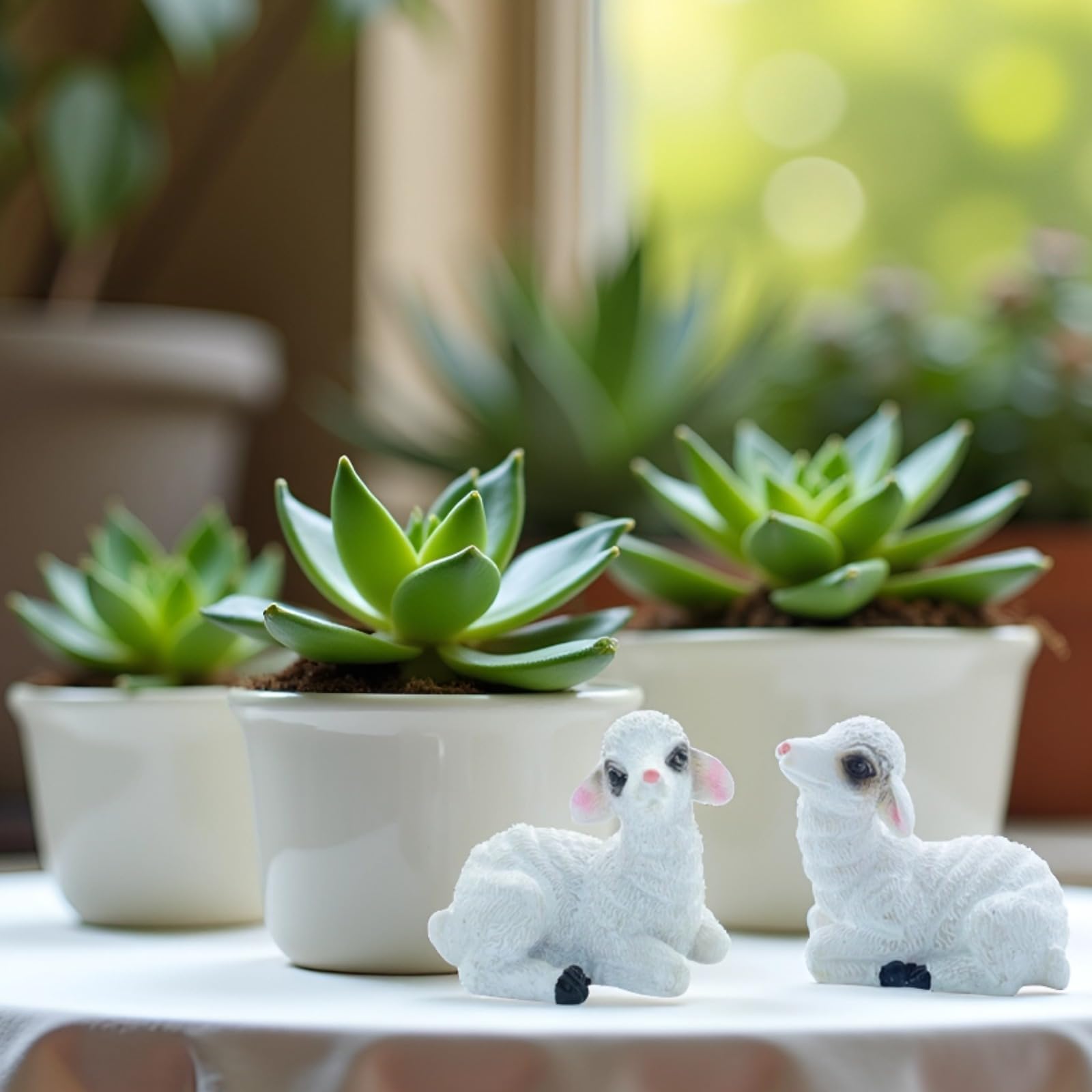 Gopupu tabletop lamb ornaments ideal for plant pots and centerpieces