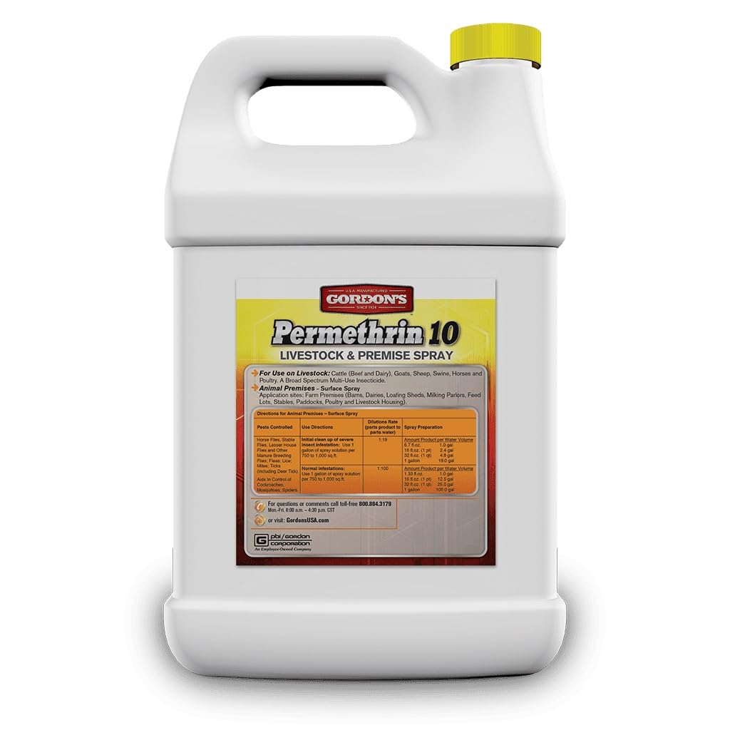 GORDON'S permethrin-10 livestock application on animals and facilities for pest control.