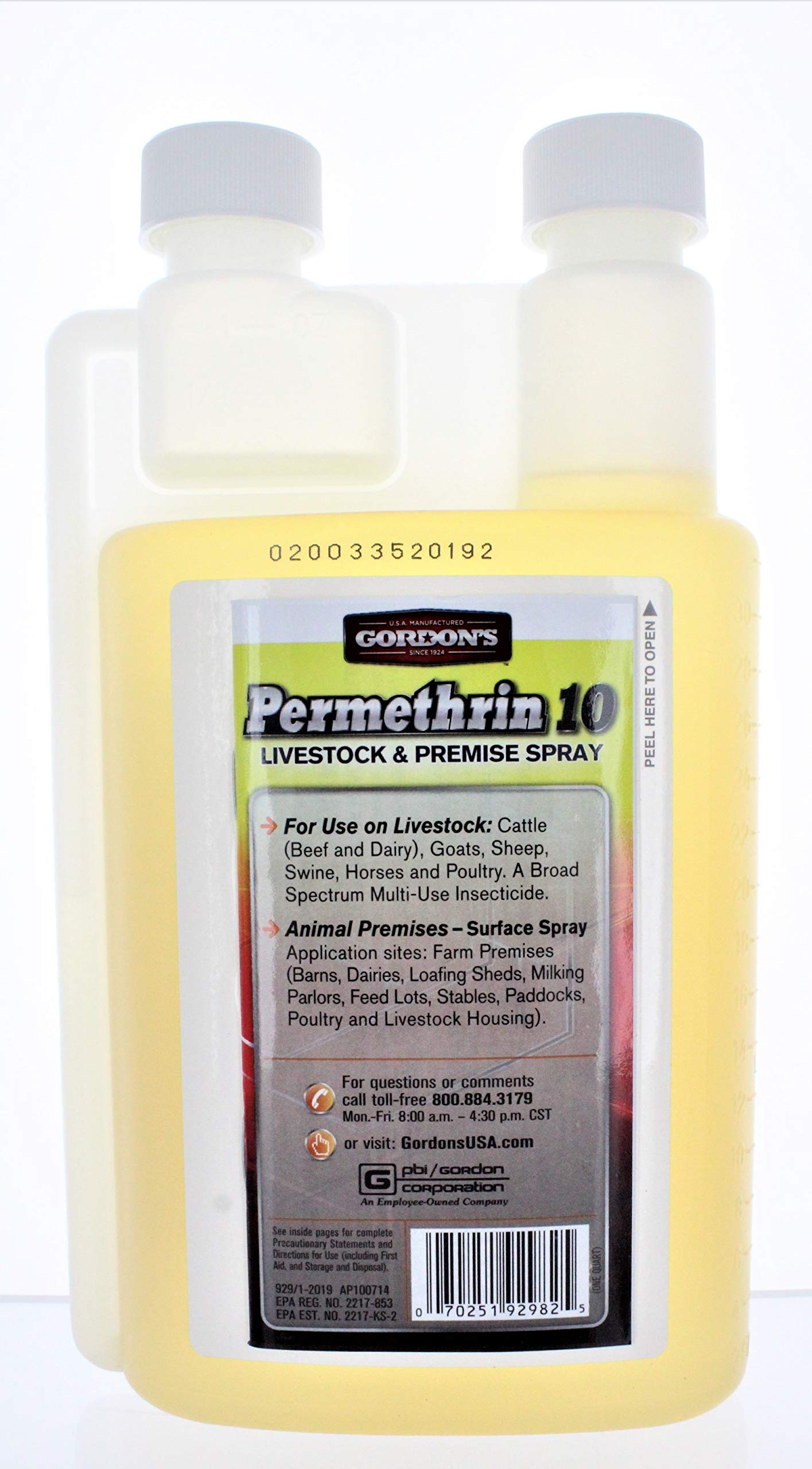 GORDON'S Permethrin 10 livestock spray barn application demonstrates outdoor pest protection.