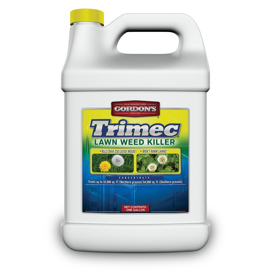 GORDON'S Trimec bottle showing 1 gallon container, effective broadleaf weed control for lawns