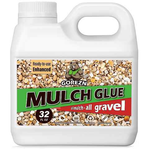 GoRezn mulch glue 32oz spray bottle for quick landscape bonding