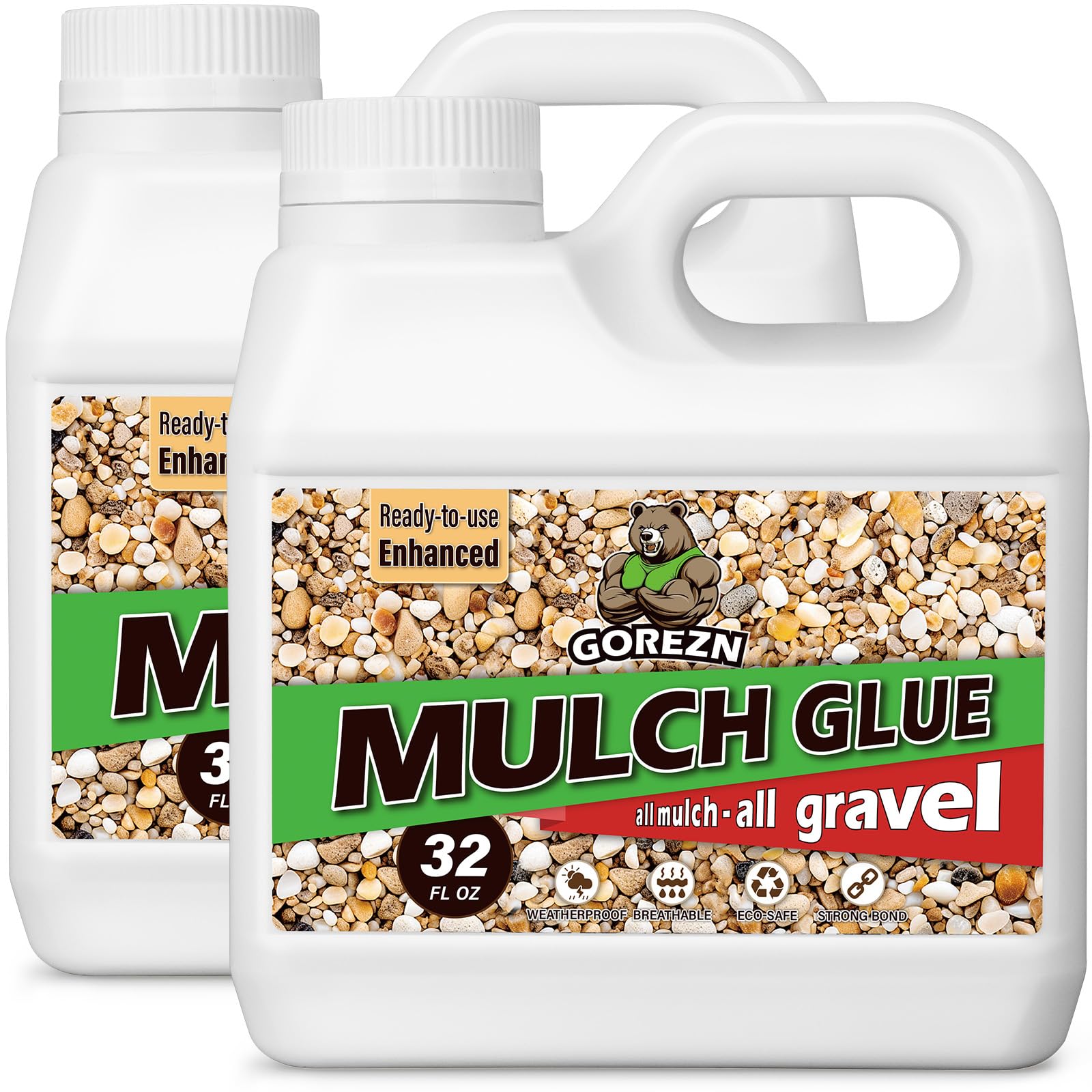 GoRezn mulch glue bottle 64oz for durable ground-cover adhesion.