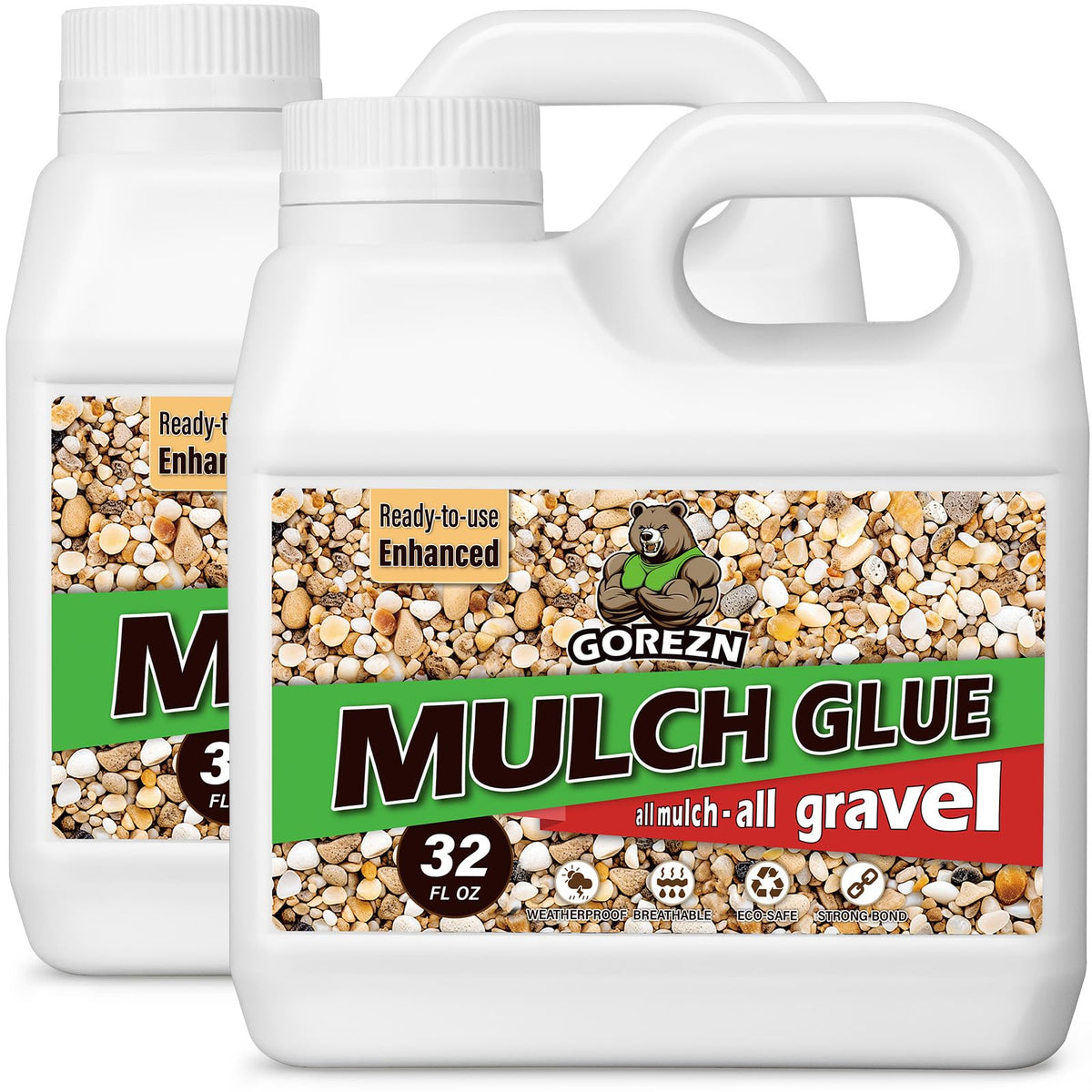 GoRezn mulch glue bottle 64oz for durable ground-cover adhesion.