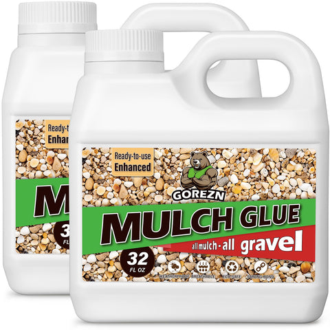 GoRezn mulch glue bottle 64oz for durable ground-cover adhesion.