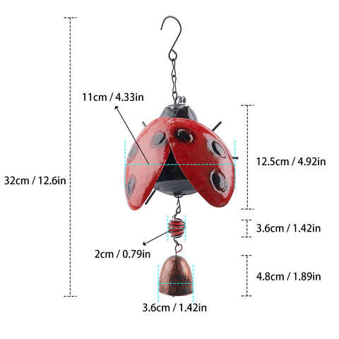 GORGECRAFT iron frame with painted glass details on the wind chime