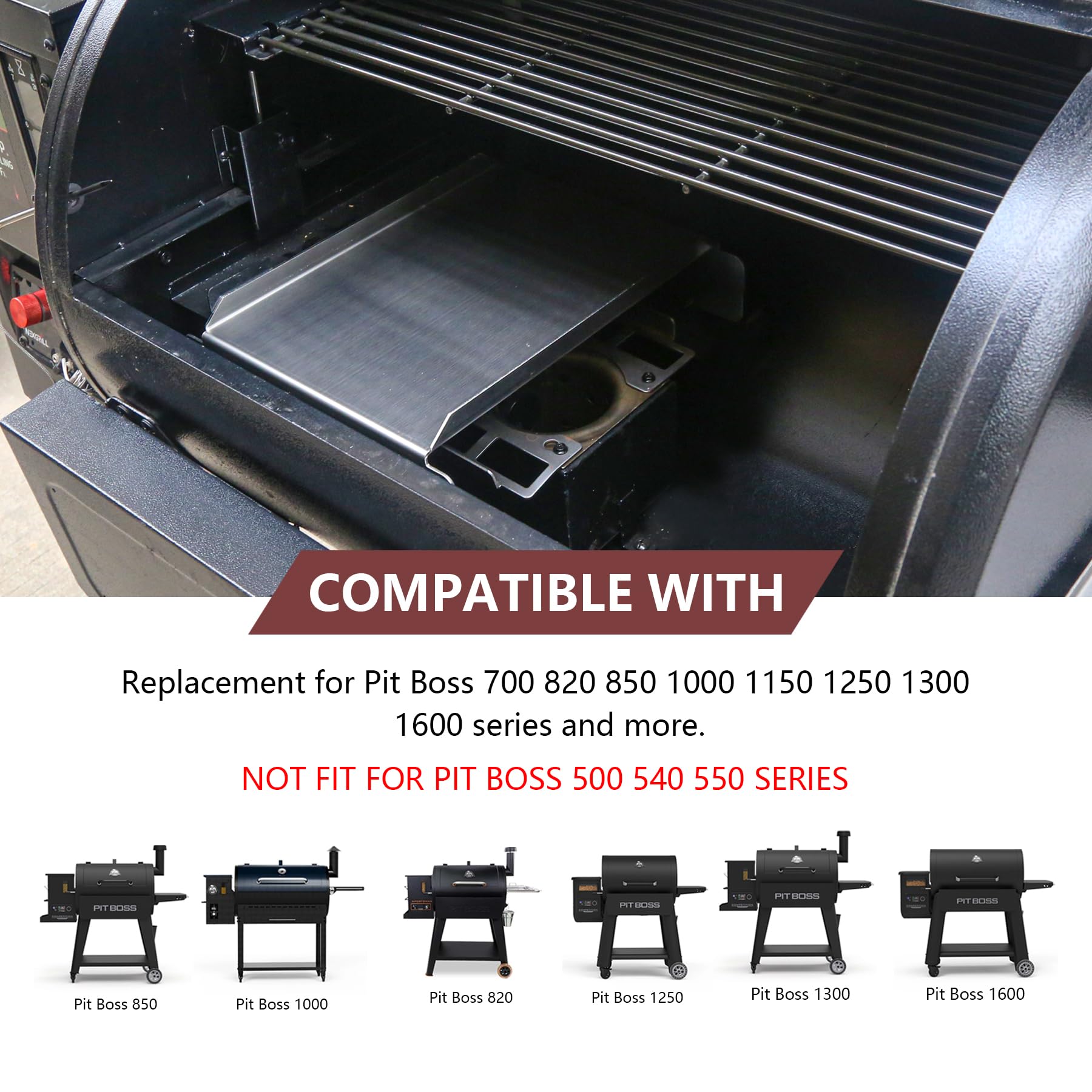 GORGERILA heat deflector for Pit Boss 820-1250 series reduces hotspots and flare-ups