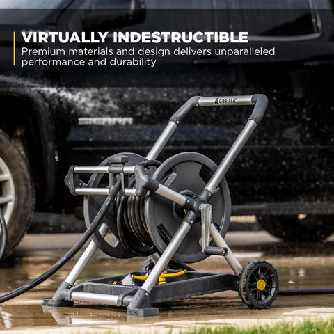 Gorilla Carts 7-inch over-molded wheels provide smooth movement