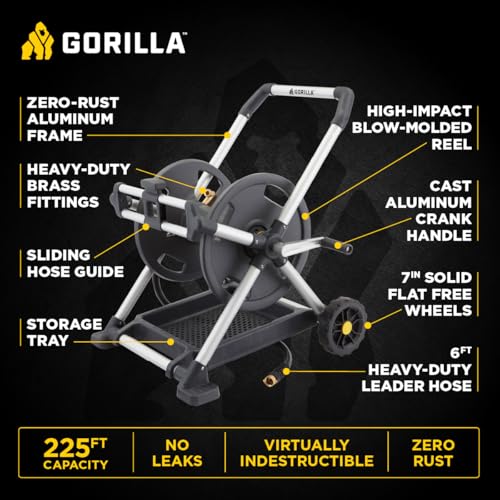 Gorilla Carts aluminum-frame rust-proof construction offers stability on uneven ground