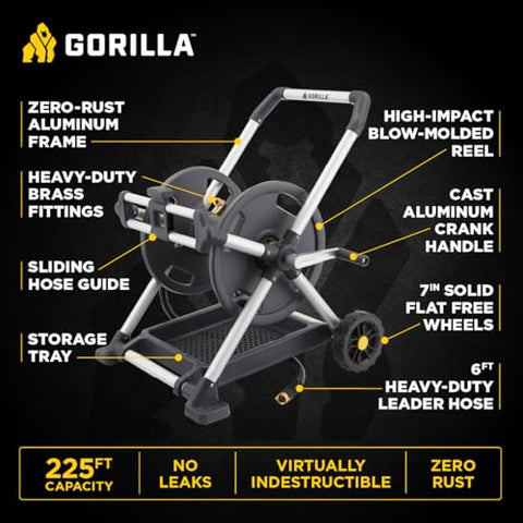 Gorilla Carts aluminum-frame rust-proof construction offers stability on uneven ground